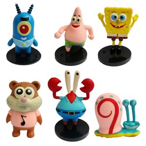 فیگور مدل باب اسفنجی و دوستان کد sb01 مجموعه 6 عددی ارتفاع 9.5 سانتی‌متر
